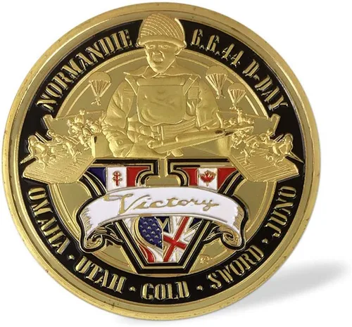 Vista 2 de Moneda de desafío de la Segunda Guerra Mundial del Ejército de los Estados Unidos Guerra Mundial Europa Soldado Veterano
