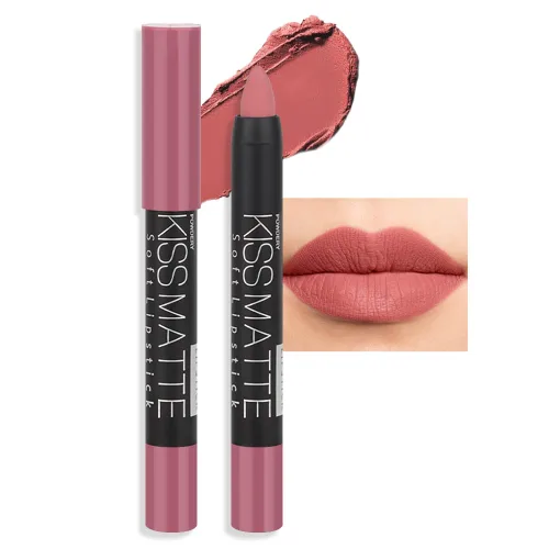 Vista 9 de evpct 3 piezas de lápiz crayón delineador de labios mate metálico rosa natural ligera y lápiz labial Set de larga duración impermeable que coincide