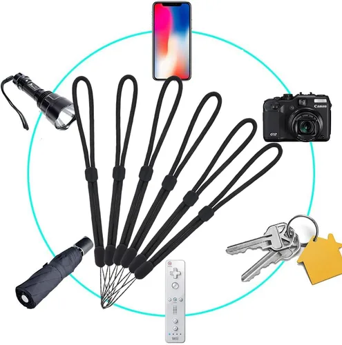 Vista 6 de YOUOWO Cordones de muñeca de longitud ajustable, 6 piezas, correa pequeña, cordón corto para llaves, fundas de teléfono, llavero USB
