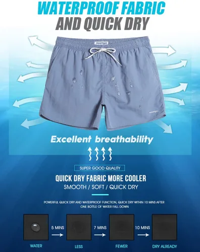 Vista 5 de maamgic Mens Swim Trunks 5" with Mesh Lining Quick Dry Bathing Suits for Men Swim Shorts Swimwear