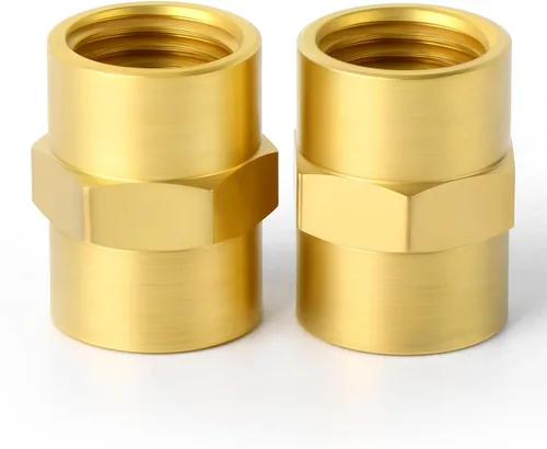 Vista 9 de GASHER 2 piezas de accesorios de tubería de latón, acoplamiento de latón, tubo hembra de 1 pulgada x tubo hembra de 1 pulgada