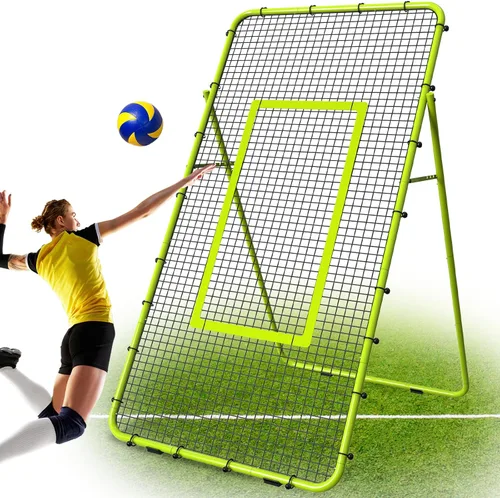 Vista 9 de Nandae Adjustable Volleyball Rebounder Net 7x4 FT, Steel Frame & High-Tension PE Netting, Durable & Portable Volleyball Training Equipment Practice