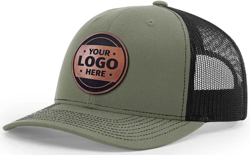 Vista 44 de Sombrero de parche de cuero de camionero personalizado grabado con láser