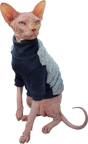 Vista 7 de Jersey de gato con manga larga y rayas grises claras, Gris