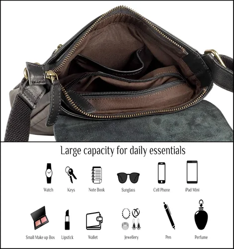 Vista 2 de Mou Meraki Bolso cruzado y bolsos de mano de cuero genuino - Bolso cruzado sobre el hombro