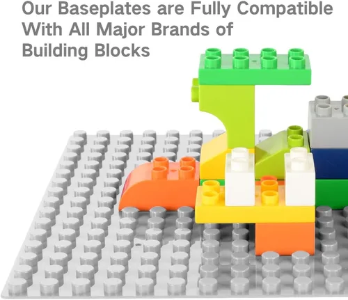 Vista 6 de MIMAX Placas base autoadhesivas compatibles con DUPLO, placa base para despegar y pegar para mesa de juego o pared de bricolaje, paquete de 4