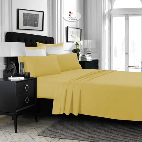 Vista 28 de Tribeca Living Juego de sábanas de microfibra cepillada de 3.33 oz/m², bolsillo extra profundo para colchones de hasta 21 pulgadas, enfriamiento