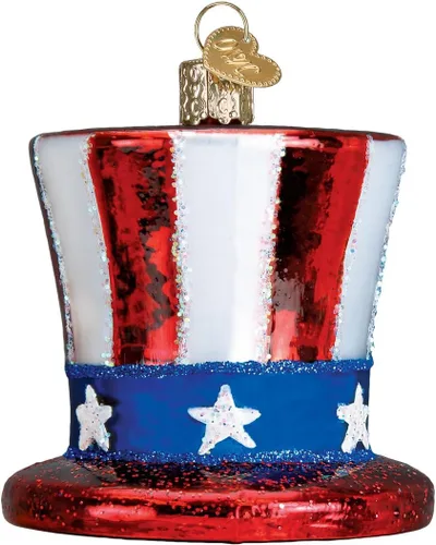 Vista 7 de Old World Christmas Adorno de cristal soplado de elefante republicano para árbol de Navidad, decoración navideña artesanal, colección de policía
