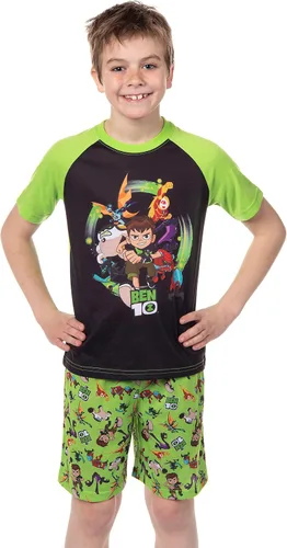 Vista 3 de INTIMO Ben 10 - Conjunto de pijama de dibujos animados para niños, personajes Omnitrix, alienígenas