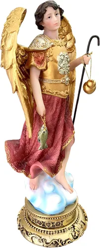 Vista 2 de Arcángel Rafael Santo Figura Decoración Religiosa, 13" Nuevo