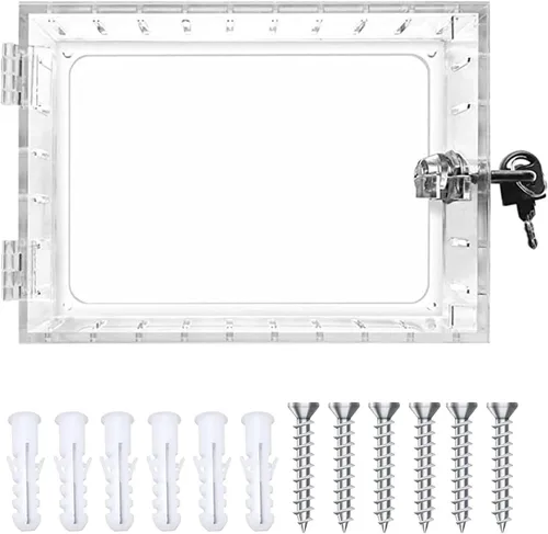 Vista 9 de Caja de bloqueo de termostato universal con llave, protector de termostato grande transparente para pared, cubierta de termostato con cerradura