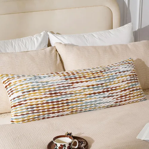 Vista 13 de AmHoo - Funda decorativa de almohada estilo bohemio de chenilla, funda de almohada con borlas tuftadas para sofá, cama, dormitorio, sala de estar