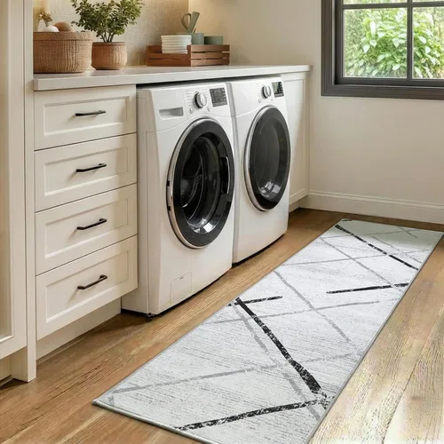 Vista 274 de jinchan Alfombra marroquí de pasillo 2x6 - Alfombra de pasillo lavable a máquina para cocina, alfombra moderna geométrica suave de pelo bajo
