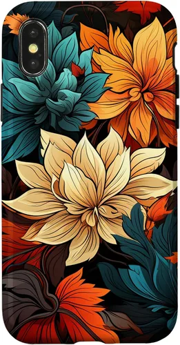 Vista 5 de Red and Orange Autumn Colors Fall Leaves Floral Pattern Case for iPhone 17