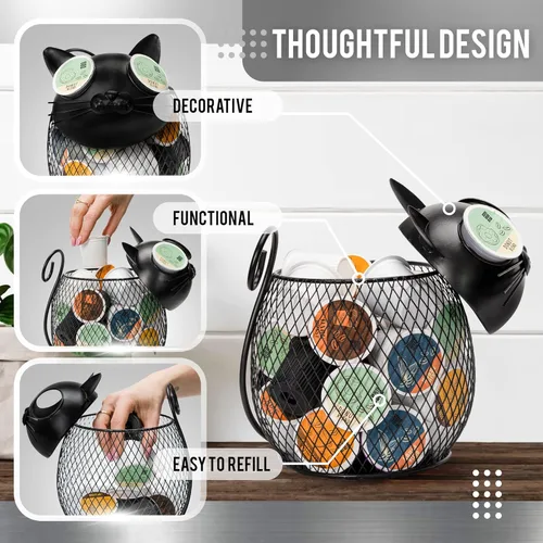 Vista 5 de Made Easy Kit Organizador de cestas de cápsulas de café, decoración útil, compatible con cápsulas Keurig K-Cup, decoración funcional de barra