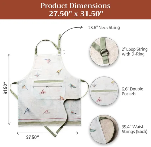 Vista 466 de Maison d' Hermine Delantales para mujer con bolsillo, 100% algodón (27.50 x 31.50 pulgadas)