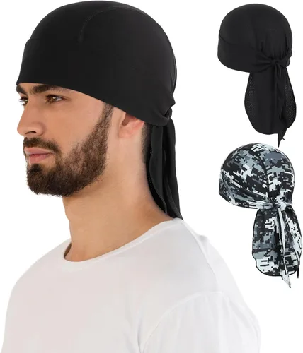Vista 7 de MELASA Cooling Do Rags - Forro para casco de calavera, bandanas para hombres, correr, ciclismo, motocicleta Negro