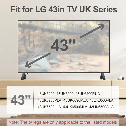 Vista 3 de Patas de TV para LG 43 pulgadas TV serie Reino Unido, compatible con soporte de TV LG base de repuesto 43UK6200 43UK6090 43UK6200PUA 43UK6200PLA