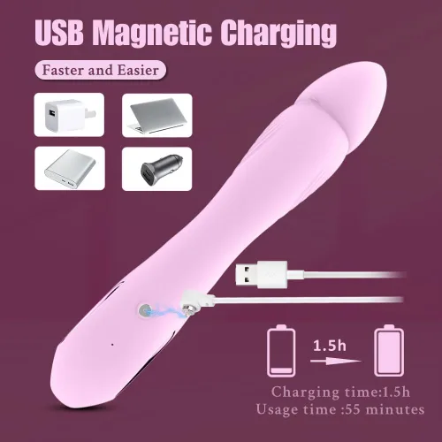 Vista 2 de Vibradores de punto G, anillo vibrador para parejas, vibrador para parejas, juguetes sexuales para mujeres y hombres (color: rosa)
