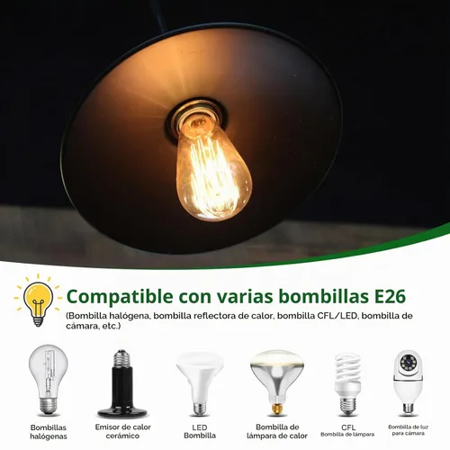 Vista 3 de Enchufe de luz E26,Soporte de lámpara de enchufe de bombilla de tornillo Medimun estándar,Enchufe de luz de porcelana con fijación de tornillo