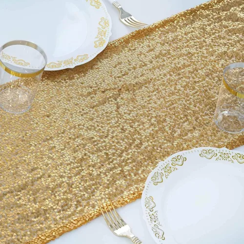 Vista 20 de Efavormart - Camino de mesa de lentejuelas negras de alta calidad para bodas, fiestas de cumpleaños, banquetes, decoración, ajuste rectangular
