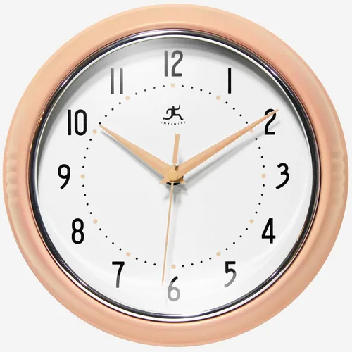 Vista 33 de Infinity Instruments Reloj de pared retro, reloj cuadrado de 9 pulgadas, silencioso sin tictac, moderno de mediados de siglo, reloj de cocina, reloj