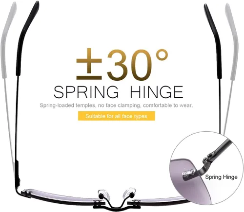 Vista 2 de YIMI Anteojos de lectura completos sin montura con protección UV, bisagra de resorte, lentes de sol anti luz azul, para hombres y mujeres, sin