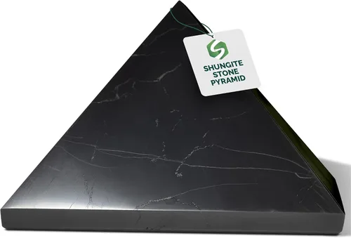 Vista 15 de Shungite World Auténtica pirámide de shungita pulida de 1.18 pulgadas / 1.18 pulgadas, cristal curativo natural de chakras, pirámide negra real