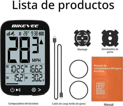 Vista 9 de Velocímetro de Bicicleta GPS Ordenador de Ciclismo Inalámbrico – Inicio/Parada Automática, Retroiluminación Automática, Odómetro de Bicicleta