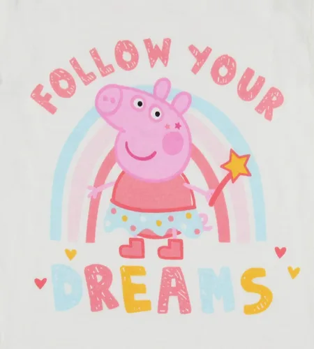 Vista 3 de Peppa Pig - Pijama para niñas pequeñas, conjunto de pijama de 2 piezas para niños, Multi colorido