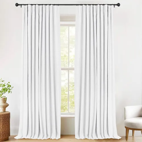 Vista 25 de INOVADAY Cortinas térmicas para puerta corredera 100% opacas para dormitorio, cortinas de puerta corrediza de vidrio extra anchas para patio, lino
