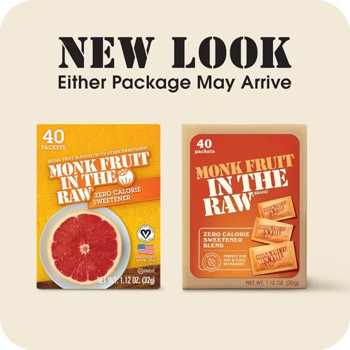Vista 5 de Monk Fruit In The Raw, Edulcorante natural de fruta de monje, sin azúcar, sin gluten, cero calorías, sustituto vegano del azúcar, 40 paquetes