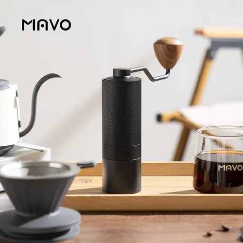 Vista 2 de MAVO Molinillo de Café Manual, Molinillo de Café de Mano Wizard, Capacidad 25g con Rebaba Cónica Hexagonal de Acero Inoxidable CNC, Configuración