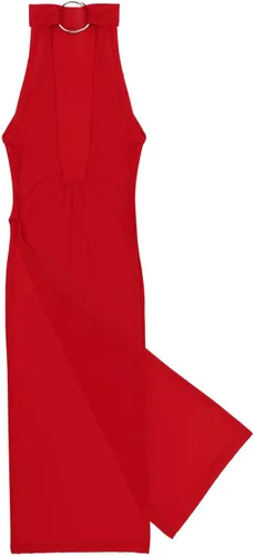 Vista 5 de Yartina Vestido de lencería con cuello halter para mujer, con abertura lateral, sin mangas, mini cheongsam, camisón para fiesta, club