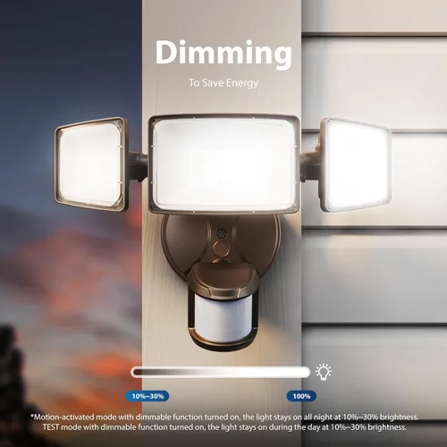 Vista 7 de Onforu Luces LED con sensor de movimiento de 100 W, luz de inundación del anochecer al amanecer, sensor de movimiento al aire libre, luces