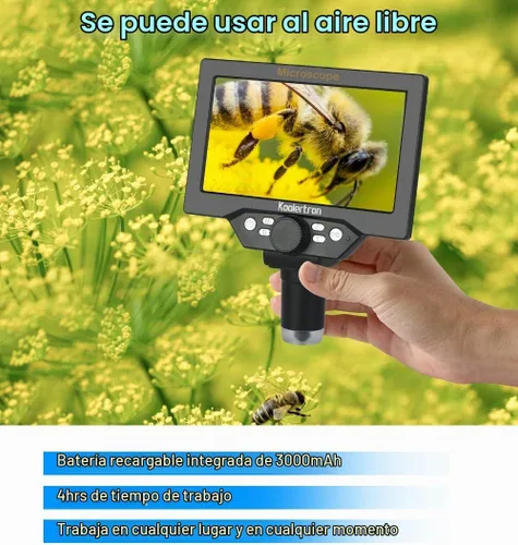 Vista 2 de Koolertron - Microscopio digital LCD de 7 pulgadas, cámara USB 1080P