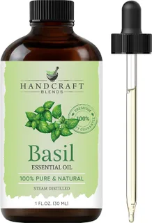 Handcraft Blends Aceite Esencial de Albahaca – 1 Fl Oz – 100% Puro y Natural – Aceite Esencial de Grado Premium para Difusor y Aromaterapia, Piel,