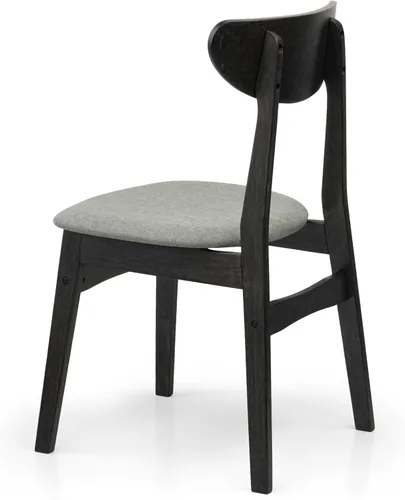 Vista 9 de Juego de 3 mesas redondas de cocina y 2 sillas laterales Yumiko de madera maciza con asiento acolchado