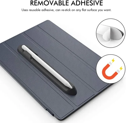 Vista 4 de AHASTYLE Soporte extraíble para iPencil [accesorio magnético] Fuerte adhesivo adhesivo de silicona para Apple Pencil de 1ª y 2ª generación (negro)