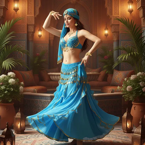Vista 40 de Haysandy Conjunto de 8 piezas de danza del vientre para mujer, falda de danza del vientre, bufanda de cadera, 2 pulseras, aretes, pulsera de tobillo