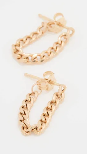 Vista 3 de Pendientes Huggie de oro de 14 quilates para mujer