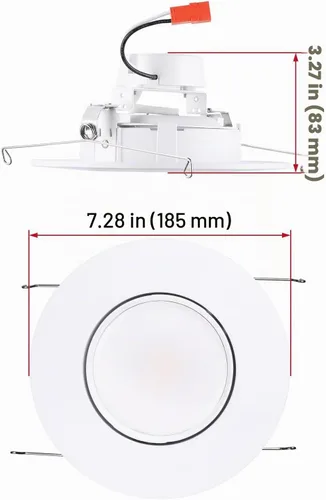 Vista 7 de TORCHSTAR Paquete de 4 luces empotrables LED de 6 pulgadas 5CCT Retrofit 5 ct.