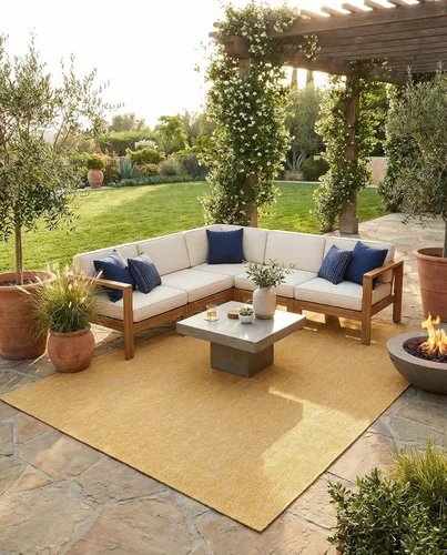 Vista 98 de Rugs.com Outdoor Solid Collection - Alfombra de pelo plano beige de 2 x 3 pulgadas, perfecta para entradas, cocinas, rincones de desayuno, piezas