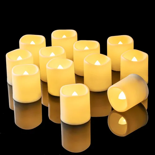Vista 8 de Homemory - Velas recargables sin llama, Velas votivas LED con temporizador de 2/4/6/8H, 6 piezas, velas de té operadas por batería con temporizador