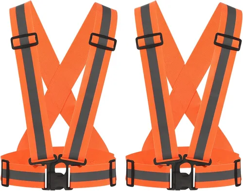 Vista 9 de M METERXITY Chaleco reflectante: tira ajustable, equipo de seguridad reflectante de alta visibilidad para correr, para ciclismo, correr