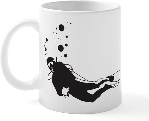 Vista 14 de CafePress Scuba Flag Diver Taza de café de cerámica de 11 oz (11.0 fl oz)