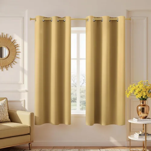 Vista 170 de KOUFALL Cortinas de Baño Aqua para Ventana, Juego de 2 Paneles Decoración Costera Cortinas Cortas Opacas para Ventana Pequeña de Cocina Puerta