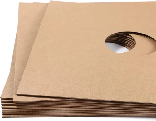 Vista 3 de Facmogu 10 piezas de 30,48 cm de fundas para discos de vinilo LP, fundas de discos de vinilo de cartón de 350 g/m² con acabado kraft, fundas