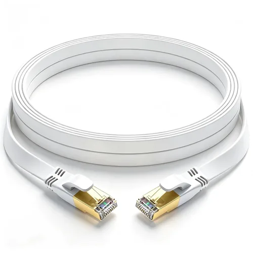Vista 11 de Cable Ethernet Cat 8 de 3 pies, cable de red LAN de alta velocidad para exteriores e interiores, cable de conexión SFTP chapado en oro RJ45 de 40