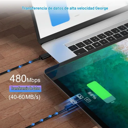 Vista 6 de Cable micro USB de 6 pies de largo, cable de carga Android para Samsung Tablet, cable de carga USB con adaptador USB C, cable de carga rápida USB